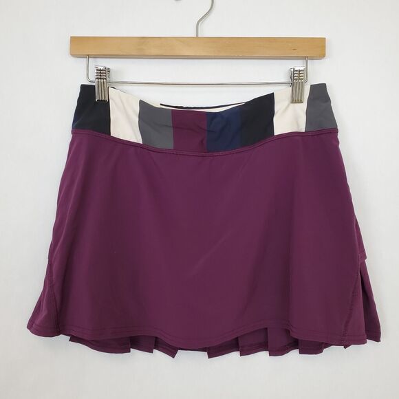 lululemon athletica Pants - Lululemon Skort Size 4? Run Pace Setter Skirt Plum Pow Stripe Angel Wing Pleat